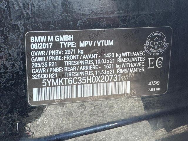 50515194 :رقم المزاد ، 5YMKT6C35H0X20731 vin ، 2017 Bmw X5 M مزاد بيع