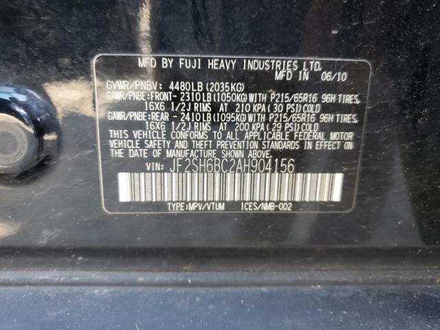 Aukcja sprzedaży 2010 Subaru Forester Xs, vin: JF2SH6BC2AH904156, numer aukcji: 50900684