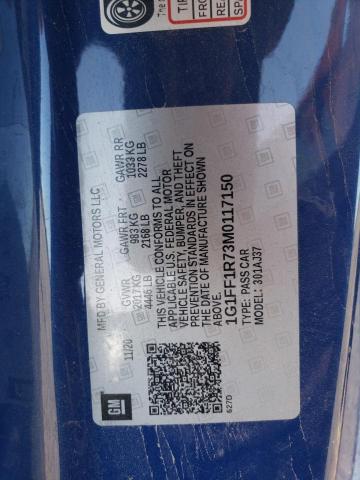 Продаж на аукціоні авто 2021 Chevrolet Camaro Lz, vin: 1G1FF1R73M0117150, номер лоту: 49347544