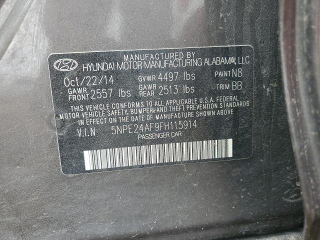 2015 Hyundai Sonata Se მანქანა იყიდება აუქციონზე, vin: 5NPE24AF9FH115914, აუქციონის ნომერი: 53207634