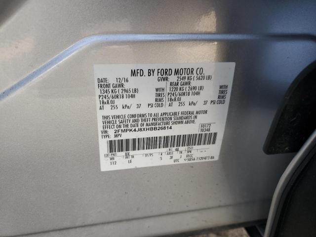 Продаж на аукціоні авто 2017 Ford Edge Sel, vin: 2FMPK4J8XHBB26814, номер лоту: 50320304