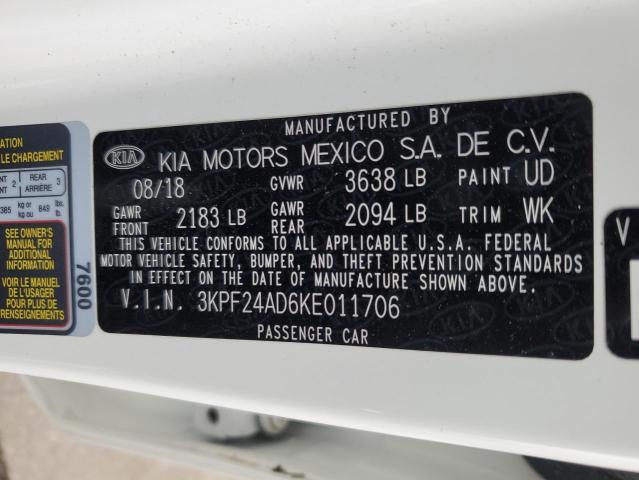 Aukcja sprzedaży 2019 Kia Forte Fe, vin: 3KPF24AD6KE011706, numer aukcji: 49039374