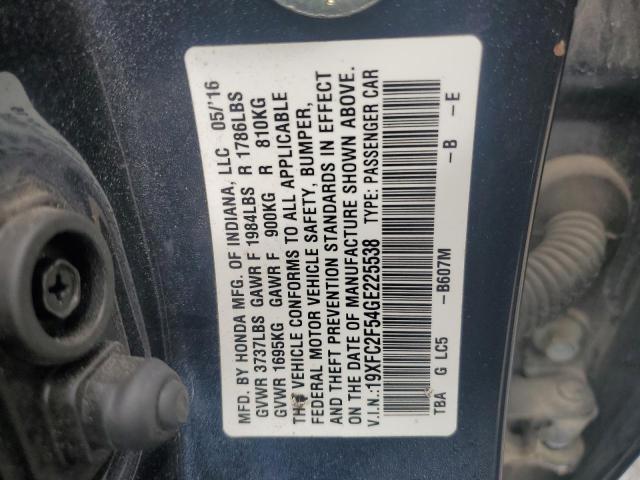2016 Honda Civic Lx მანქანა იყიდება აუქციონზე, vin: 19XFC2F54GE225538, აუქციონის ნომერი: 49897124
