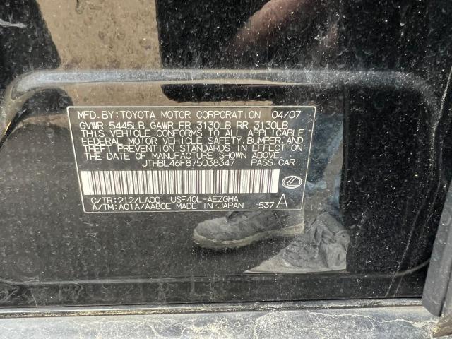 Продажа на аукционе авто 2007 Lexus Ls 460, vin: JTHBL46F875038347, номер лота: 49705844