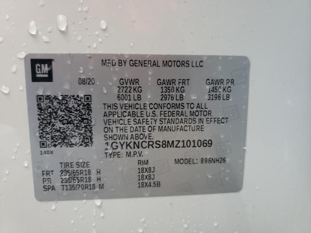 51638794 :رقم المزاد ، 1GYKNCRS8MZ101069 vin ، 2021 Cadillac Xt5 Premium Luxury مزاد بيع