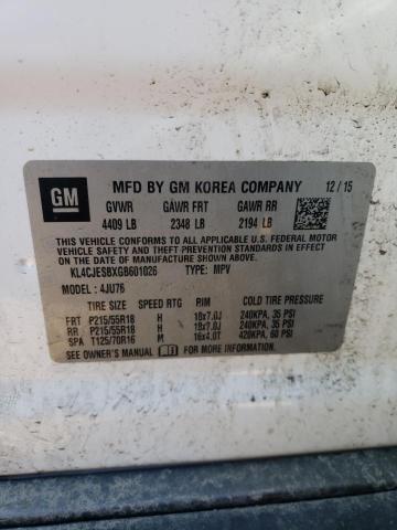 2016 Buick Encore მანქანა იყიდება აუქციონზე, vin: KL4CJESBXGB601026, აუქციონის ნომერი: 52166574