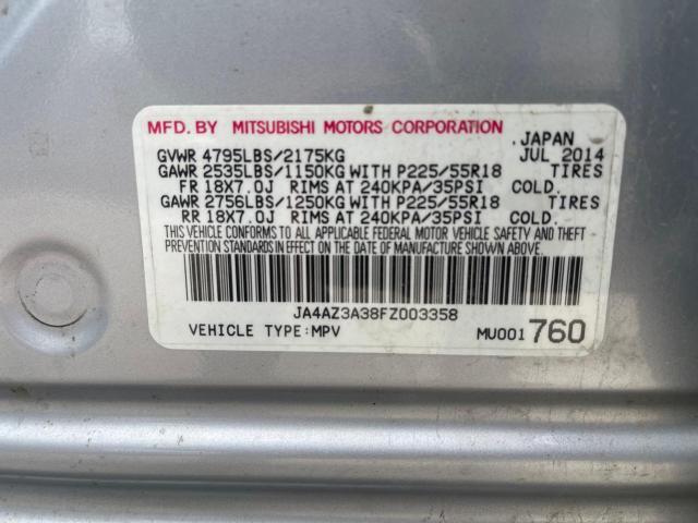 Продаж на аукціоні авто 2015 Mitsubishi Outlander Se, vin: JA4AZ3A38FZ003358, номер лоту: 51974864