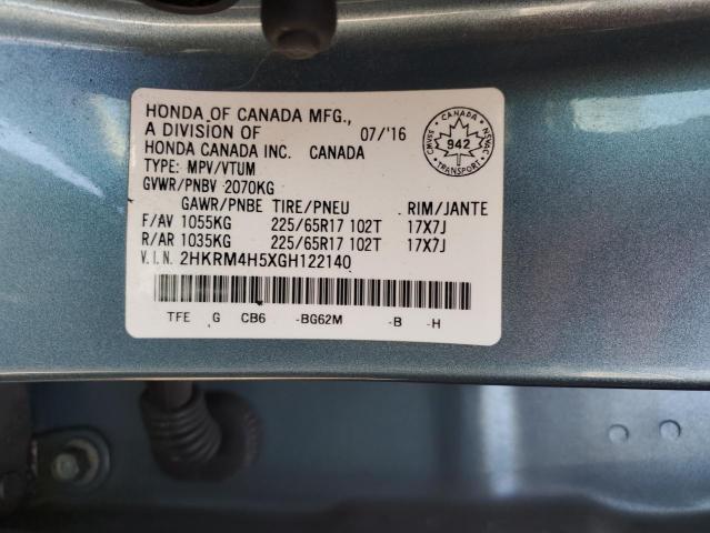 Продаж на аукціоні авто 2016 Honda Cr-v Ex, vin: 2HKRM4H5XGH122140, номер лоту: 50840784