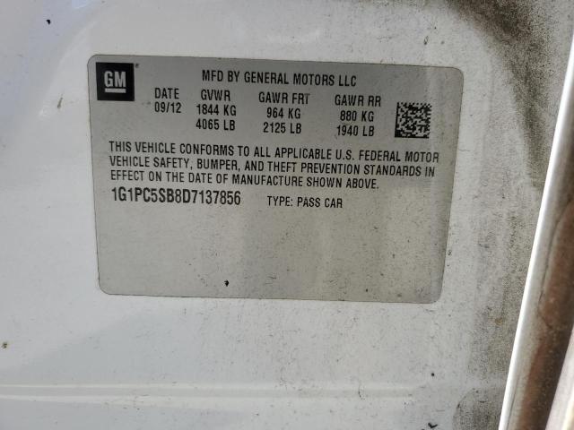 49813864 :رقم المزاد ، 1G1PC5SB8D7137856 vin ، 2013 Chevrolet Cruze Lt مزاد بيع