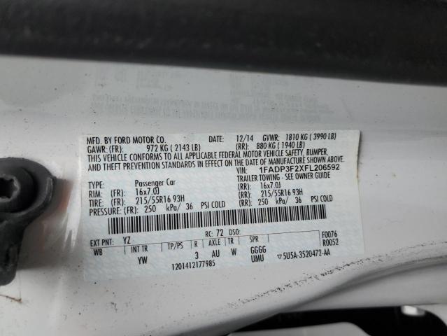 51376124 :رقم المزاد ، 1FADP3F2XFL206592 vin ، 2015 Ford Focus Se مزاد بيع