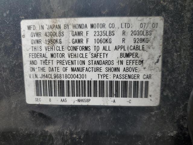 Aukcja sprzedaży 2008 Acura Tsx, vin: JH4CL96818C004301, numer aukcji: 49534524