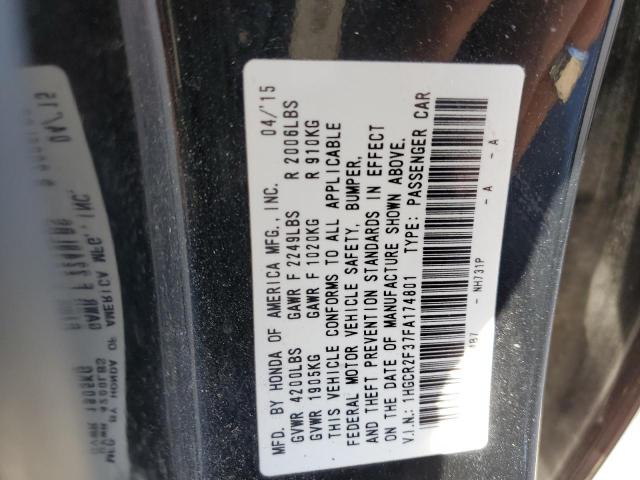 Продаж на аукціоні авто 2015 Honda Accord Lx, vin: 1HGCR2F37FA174801, номер лоту: 50222604
