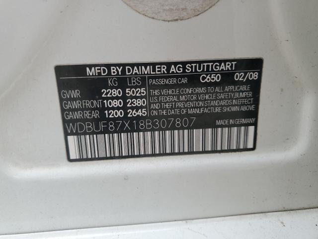 49160024 :رقم المزاد ، WDBUF87X18B307807 vin ، 2008 Mercedes-benz E 350 4matic مزاد بيع