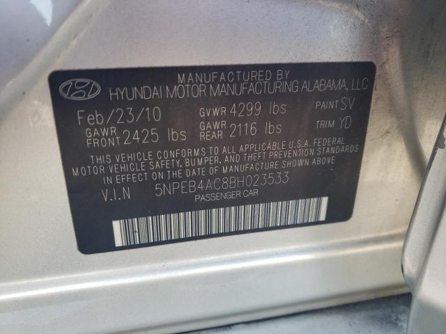 52971034 :رقم المزاد ، 5NPEB4AC8BH023533 vin ، 2011 Hyundai Sonata Gls مزاد بيع