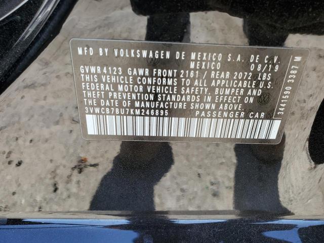 2019 Volkswagen Jetta S მანქანა იყიდება აუქციონზე, vin: 3VWCB7BU7KM246895, აუქციონის ნომერი: 51911304