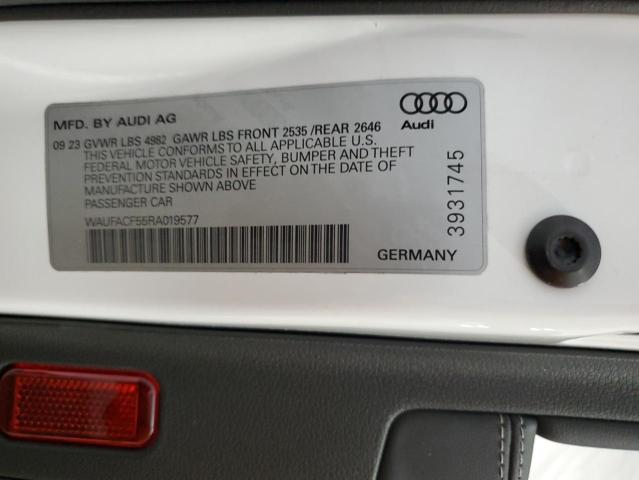 2024 Audi A5 Premium Plus 45 მანქანა იყიდება აუქციონზე, vin: WAUFACF55RA019577, აუქციონის ნომერი: 52188564
