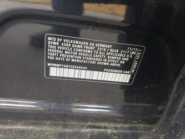 52714954 :رقم المزاد ، WVWMP7AN7CE549444 vin ، 2012 Volkswagen Cc Sport مزاد بيع