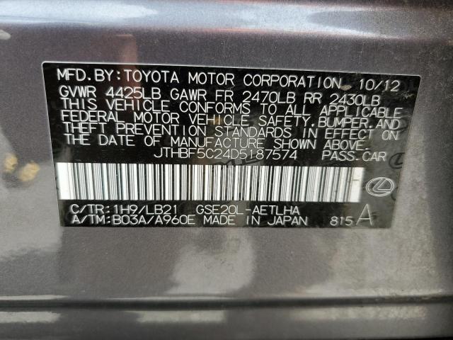 Продажа на аукционе авто 2013 Lexus Is 250, vin: JTHBF5C24D5187574, номер лота: 52601754