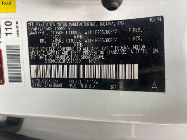 Продаж на аукціоні авто 2015 Toyota Sienna Le, vin: 5TDKK3DC3FS547083, номер лоту: 52776834