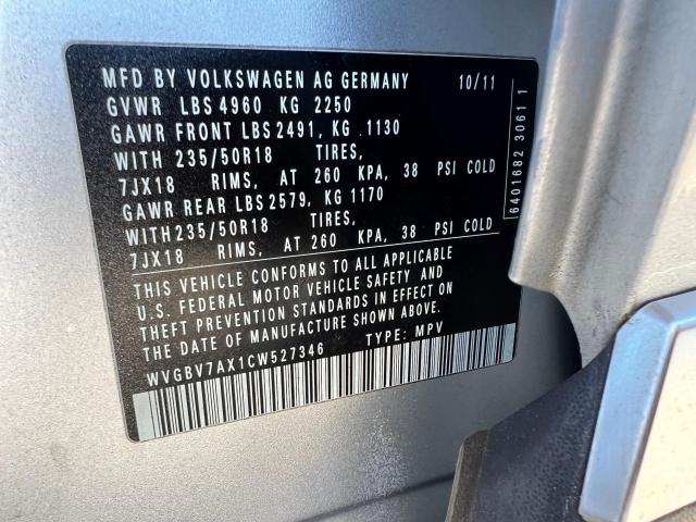Aukcja sprzedaży 2012 Volkswagen Tiguan S, vin: WVGBV7AX1CW527346, numer aukcji: 53012294