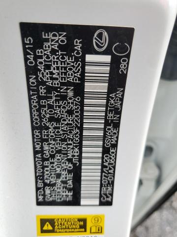 Продажа на аукционе авто 2015 Lexus Es 350, vin: JTHBK1GG3F2200376, номер лота: 52423174