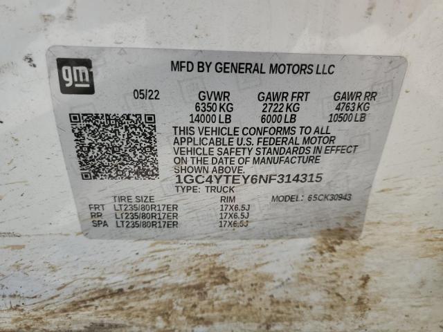 50764584 :رقم المزاد ، 1GC4YTEY6NF314315 vin ، 2022 Chevrolet Silverado K3500 Lt مزاد بيع