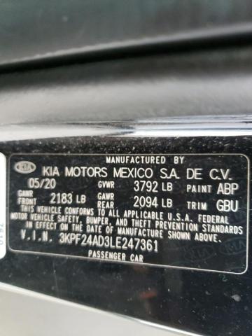 Aukcja sprzedaży 2020 Kia Forte Fe, vin: 3KPF24AD3LE247361, numer aukcji: 50419474
