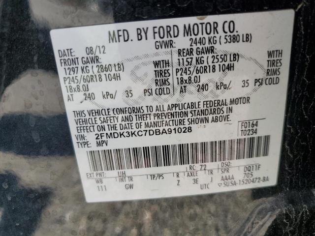 51303824 :رقم المزاد ، 2FMDK3KC7DBA91028 vin ، 2013 Ford Edge Limited مزاد بيع