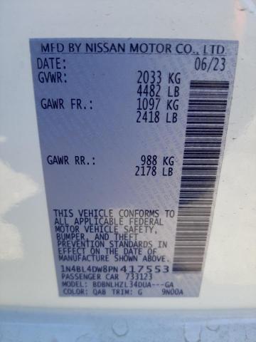 50991884 :رقم المزاد ، 1N4BL4DW8PN417553 vin ، 2023 Nissan Altima Sv مزاد بيع
