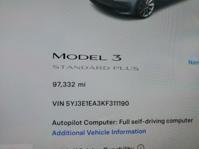 2019 Tesla Model 3 მანქანა იყიდება აუქციონზე, vin: 5YJ3E1EA3KF311190, აუქციონის ნომერი: 50379284
