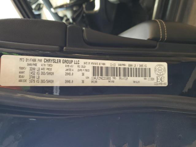 2014 Jeep Grand Cherokee Overland მანქანა იყიდება აუქციონზე, vin: 1C4RJFCM4EC318893, აუქციონის ნომერი: 51437144