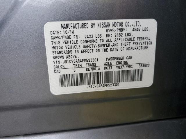 49812854 :رقم المزاد ، JN1CV6AR4FM523301 vin ، 2015 Infiniti Q40 مزاد بيع