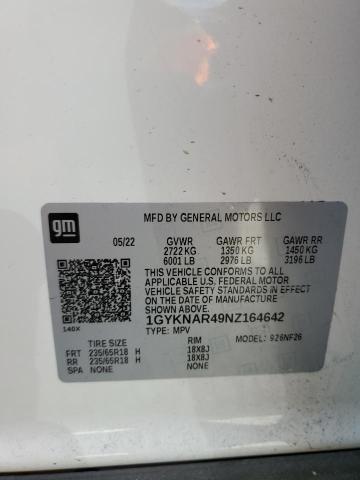 2022 Cadillac Xt5 Luxury მანქანა იყიდება აუქციონზე, vin: 1GYKNAR49NZ164642, აუქციონის ნომერი: 51364424