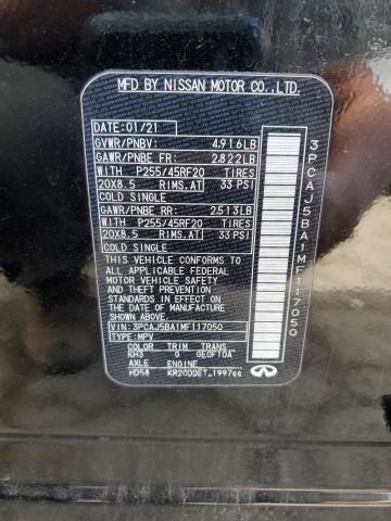 51390204 :رقم المزاد ، 3PCAJ5BA1MF117050 vin ، 2021 Infiniti Qx50 Luxe مزاد بيع