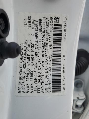 Продаж на аукціоні авто 2020 Honda Civic Sport, vin: 2HGFC2F8XLH514725, номер лоту: 50726964
