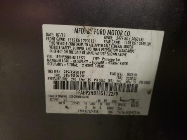 2014 Ford Taurus Sel მანქანა იყიდება აუქციონზე, vin: 1FAHP2H81EG112279, აუქციონის ნომერი: 52366444