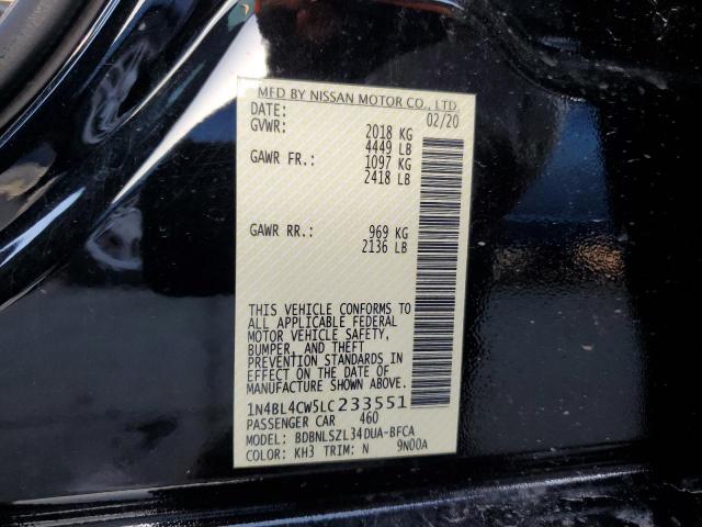 Aukcja sprzedaży 2020 Nissan Altima Sr, vin: 1N4BL4CW5LC233551, numer aukcji: 51885294