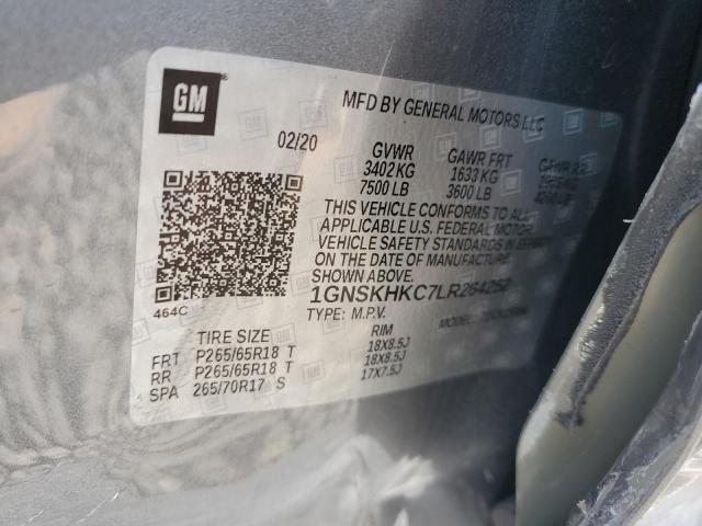 49346184 :رقم المزاد ، 1GNSKHKC7LR264252 vin ، 2020 Chevrolet Suburban K1500 Lt مزاد بيع