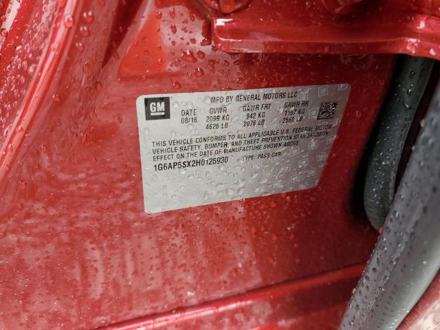 2017 Cadillac Cts მანქანა იყიდება აუქციონზე, vin: 1G6AP5SX2H0125930, აუქციონის ნომერი: 54540755