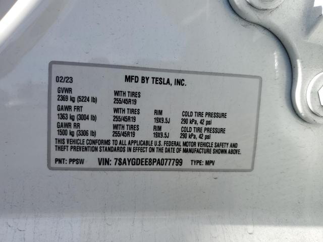 Продаж на аукціоні авто 2023 Tesla Model Y, vin: 7SAYGDEE8PA077799, номер лоту: 50365075