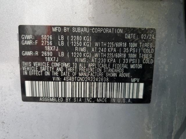 Auction sale of the 2024 Subaru Outback Li, vin: 4S4BTGND2R3242638, lot number: 54425825