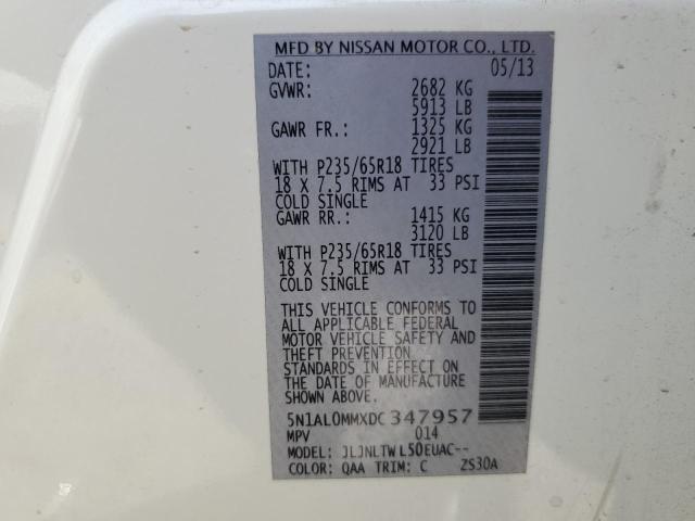 Aukcja sprzedaży 2013 Infiniti Jx35, vin: 5N1AL0MMXDC347957, numer aukcji: 54948055