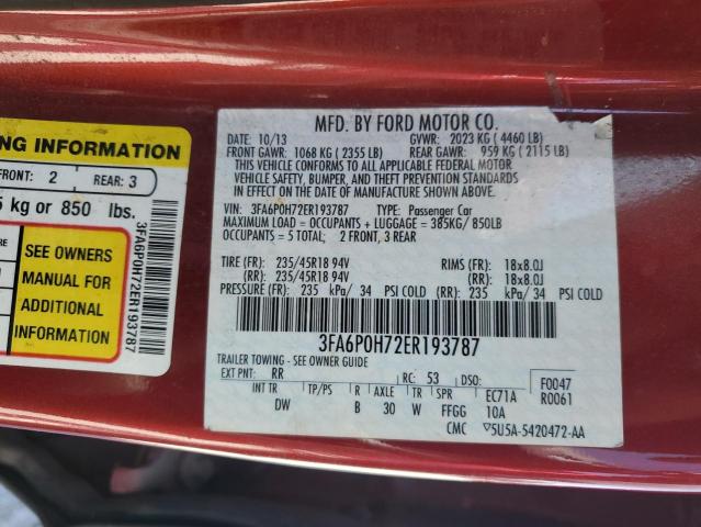 Продаж на аукціоні авто 2014 Ford Fusion, vin: 3FA6P0H72ER193787, номер лоту: 52873275