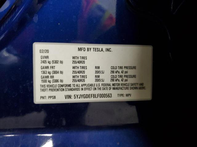 Aukcja sprzedaży 2020 Tesla Model Y, vin: 5YJYGDEF8LF000563, numer aukcji: 52551125