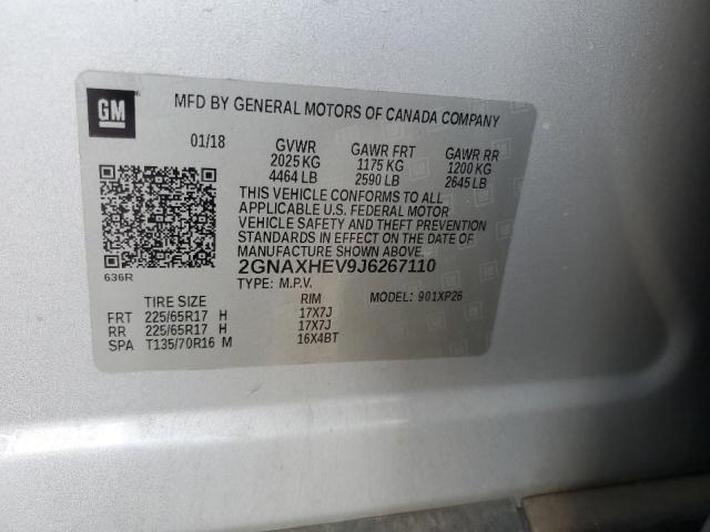 Продажа на аукционе авто 2018 Chevrolet Equinox, vin: 2GNAXHEV9J6267110, номер лота: 55080235