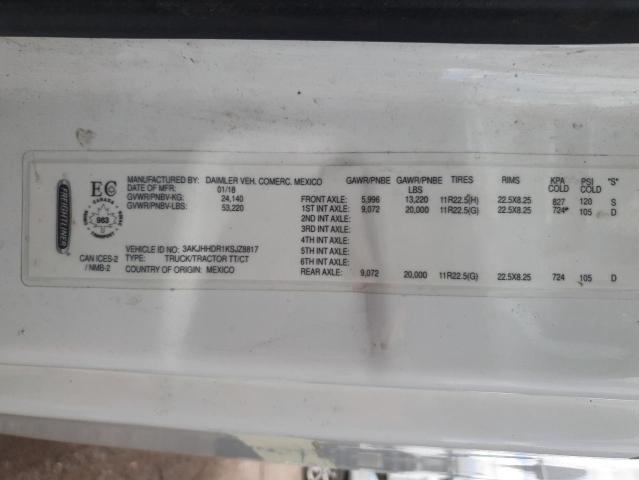 Aukcja sprzedaży 2019 Freightliner Cascadia 113, vin: 3AKJHHDR1KSJZ8817, numer aukcji: 52508225