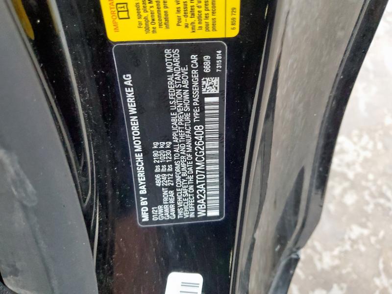 Aukcja sprzedaży 2021 Bmw 430i, vin: WBA23AT07MCG26408, numer aukcji: 53810815