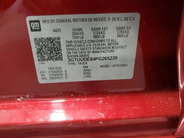 Aukcja sprzedaży 2023 Gmc Sierra, vin: 3GTUUDE84PG265229, numer aukcji: 51160645