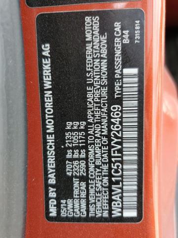 53374975 :رقم المزاد ، WBAVL1C51FVY26469 vin ، 2015 Bmw X1 مزاد بيع