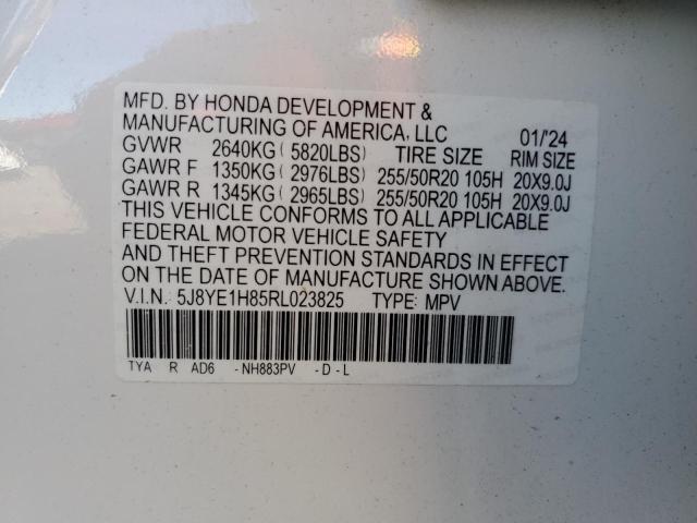 54630405 :رقم المزاد ، 5J8YE1H85RL023825 vin ، 2024 Acura Mdx Advanc مزاد بيع